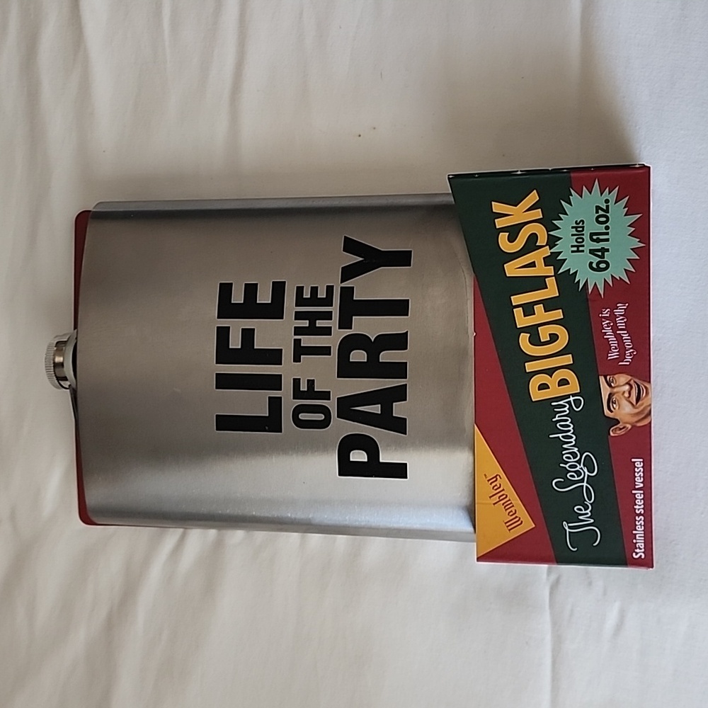 New Wembley" The Legendary Big Flask, Holds 64 ounces.